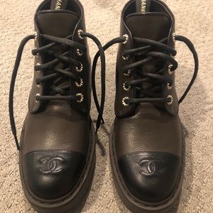 Chanel Riot Lace-Up Booties